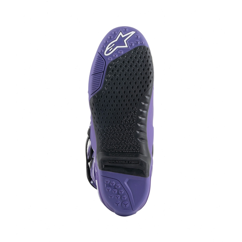 Alpinestars Tech 10 mootorratta saapad lilla-must-valge