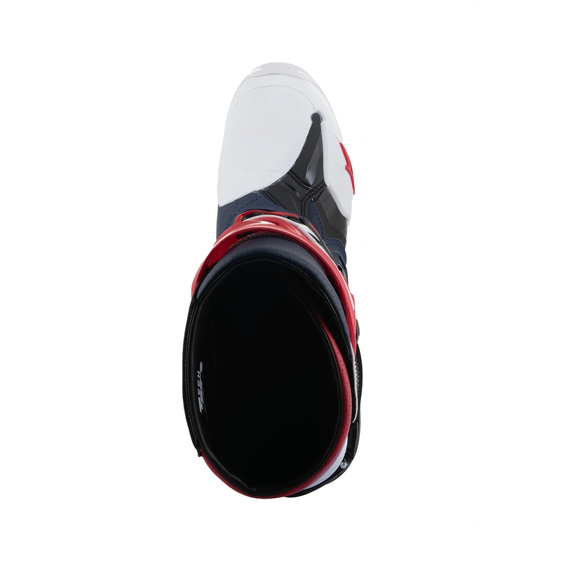 Alpinestars Tech 10 Supervented perforeeritud tumesinine-valge-punane-lilla mootorratta saapad