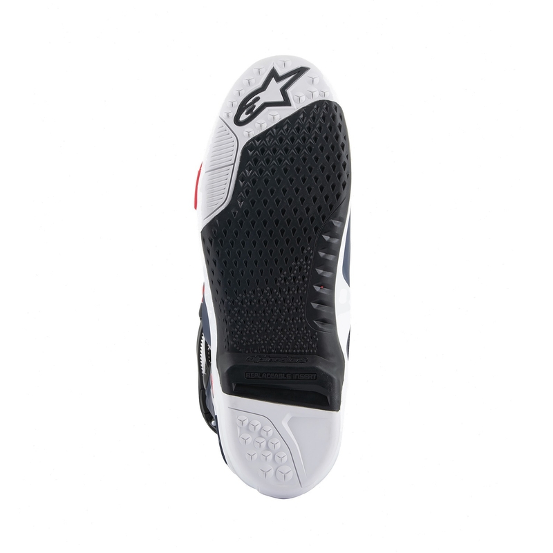 Alpinestars Tech 10 Supervented perforeeritud tumesinine-valge-punane-lilla mootorratta saapad