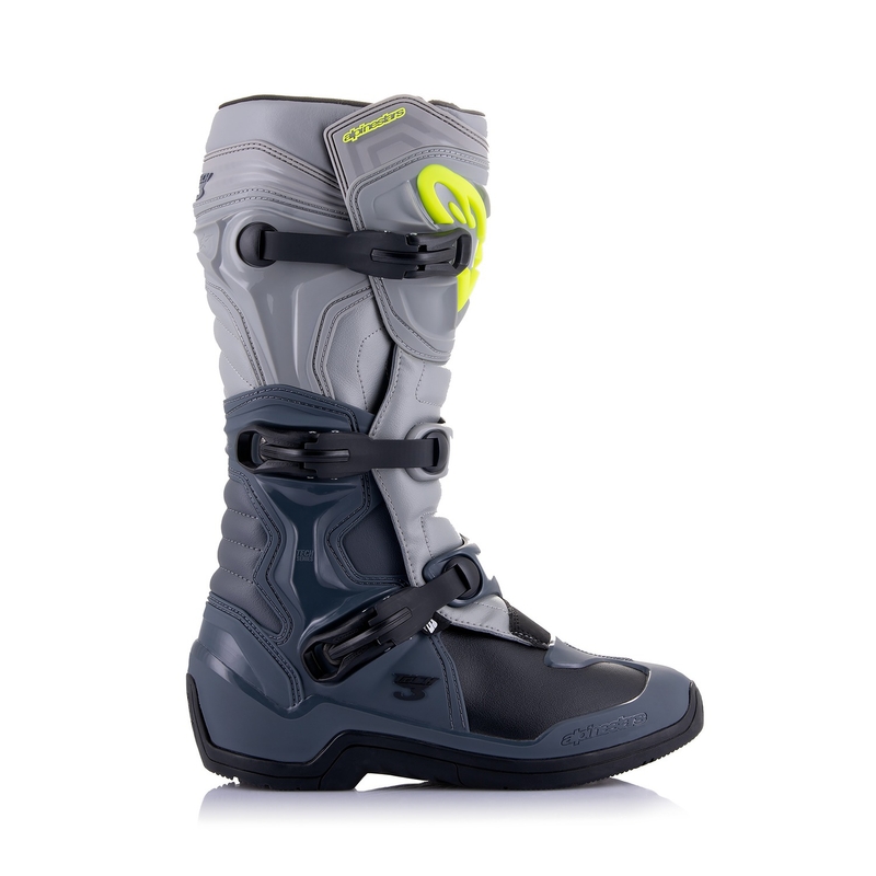 Alpinestars Tech 3 helehall-must-fluo kollased mootorratta saapad