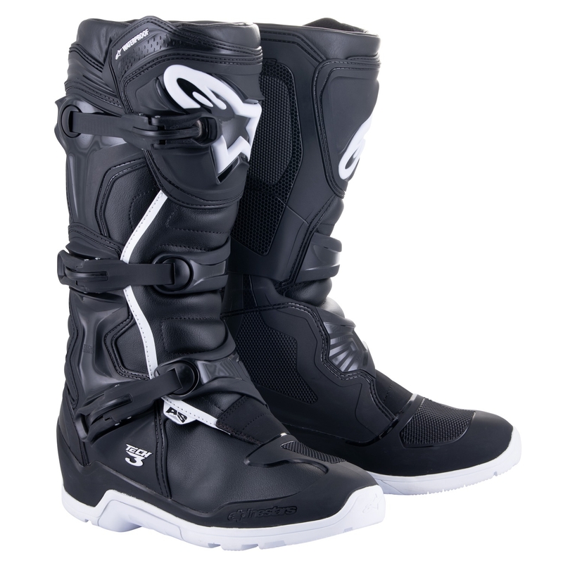 Alpinestars Tech 3 Enduro veekindel must-valge mootorratta saapad