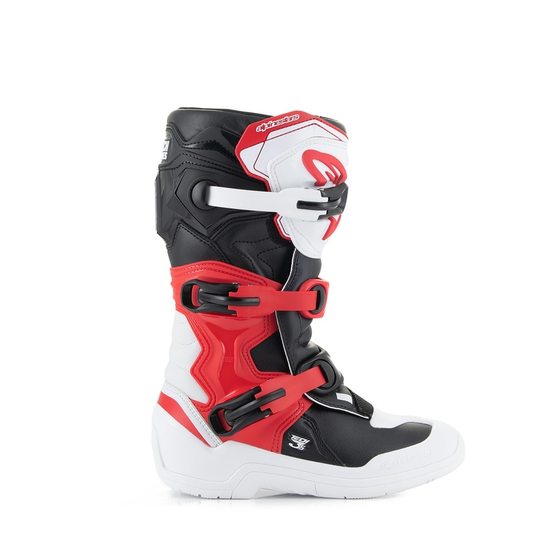 Alpinestars Tech 3S Noorte valge ja punane mootorratta saapad lastele