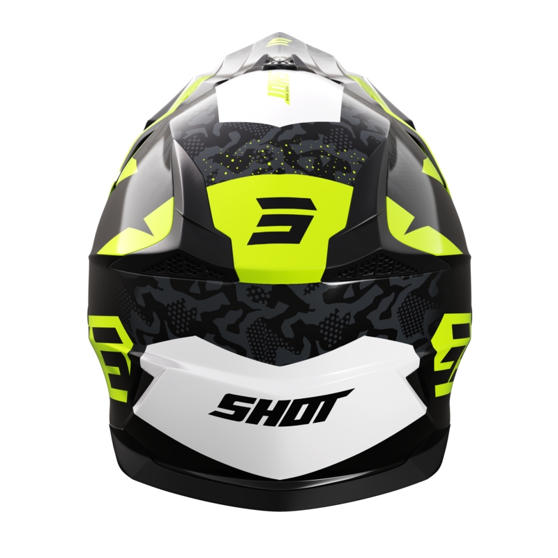 Motokrosová helma na motorku Shot Pulse Airfit černo-bílo-fluo žlutá lesklá výprodej