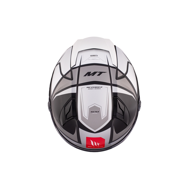 MT REVENGE 2 S HATAX B2 must-hall-valge integreeritud mootorratta kiiver