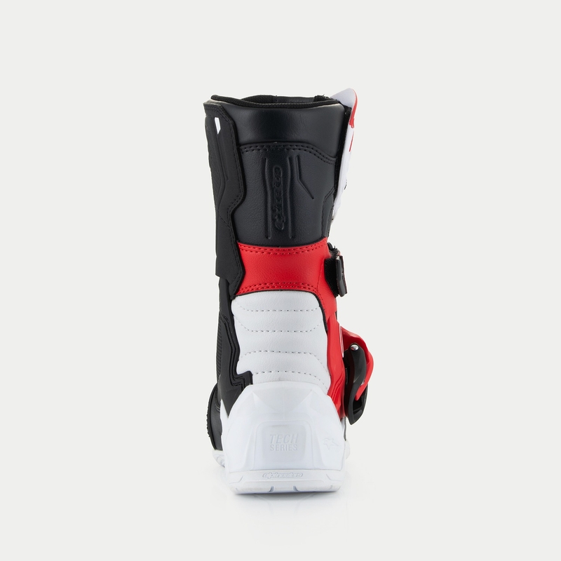 Alpinestars Tech 3S Kids mustad, valged ja punased mootorrattajalatsid