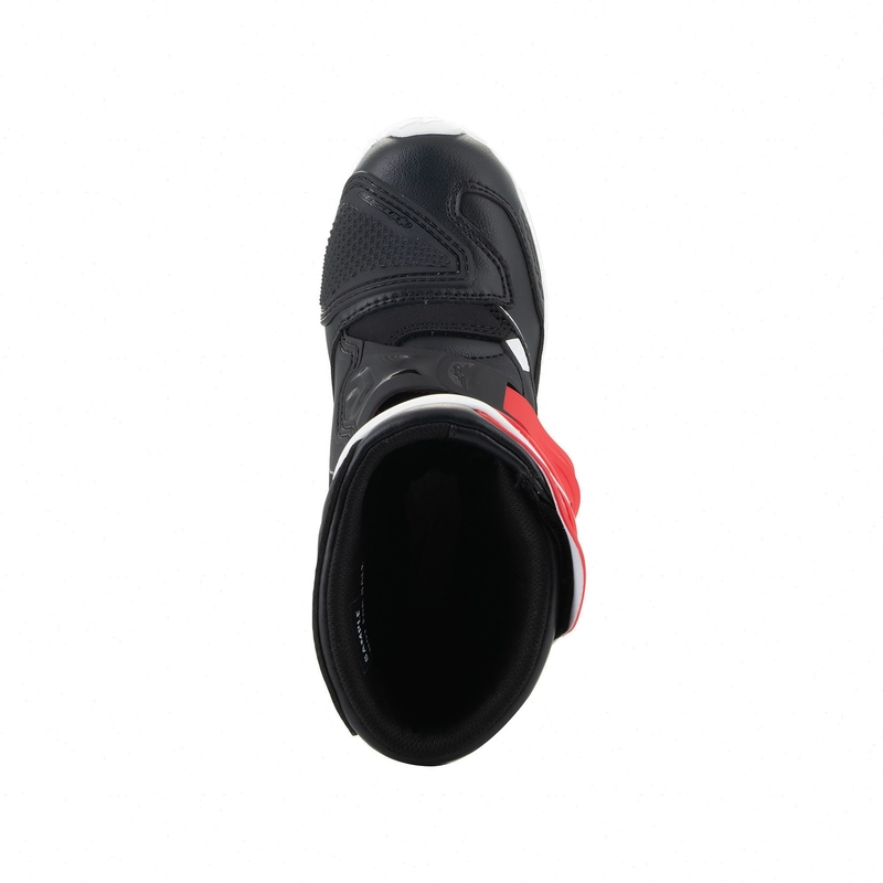 Alpinestars Tech 3S Kids mustad, valged ja punased mootorrattajalatsid