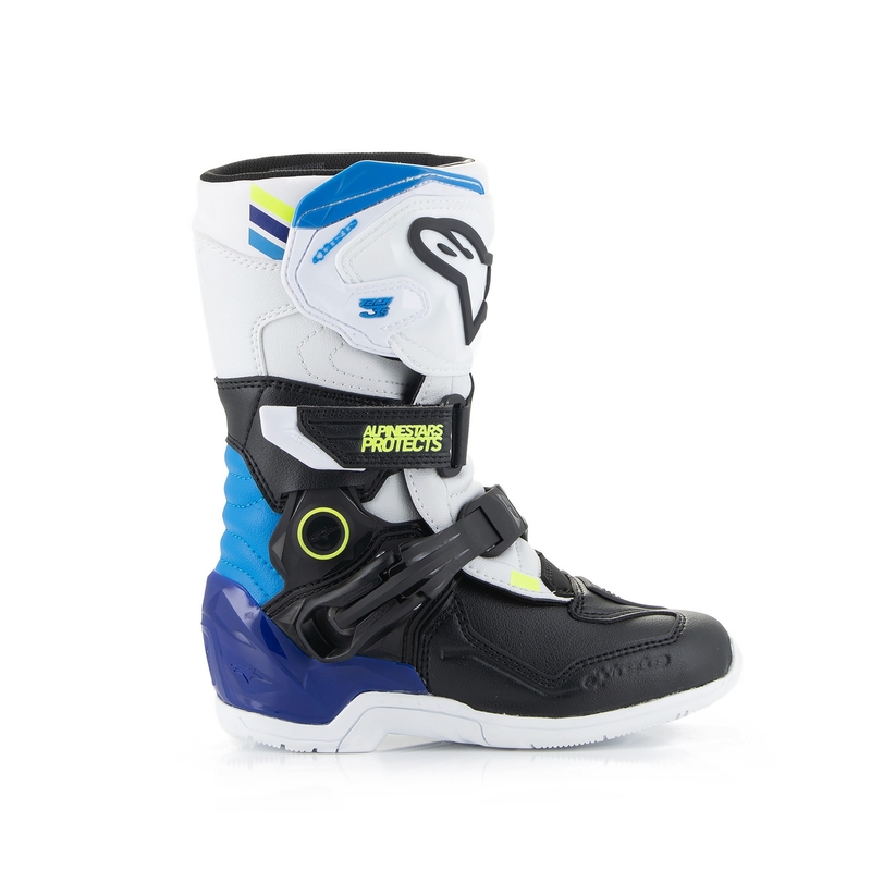 Alpinestars Tech 3S Kids valge-must-sinised mootorratta saapad