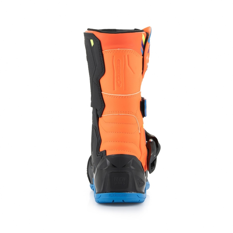 Alpinestars Tech 3S Kids fluo oranž-sinine-fluo kollane-mustad mootorratta saapad