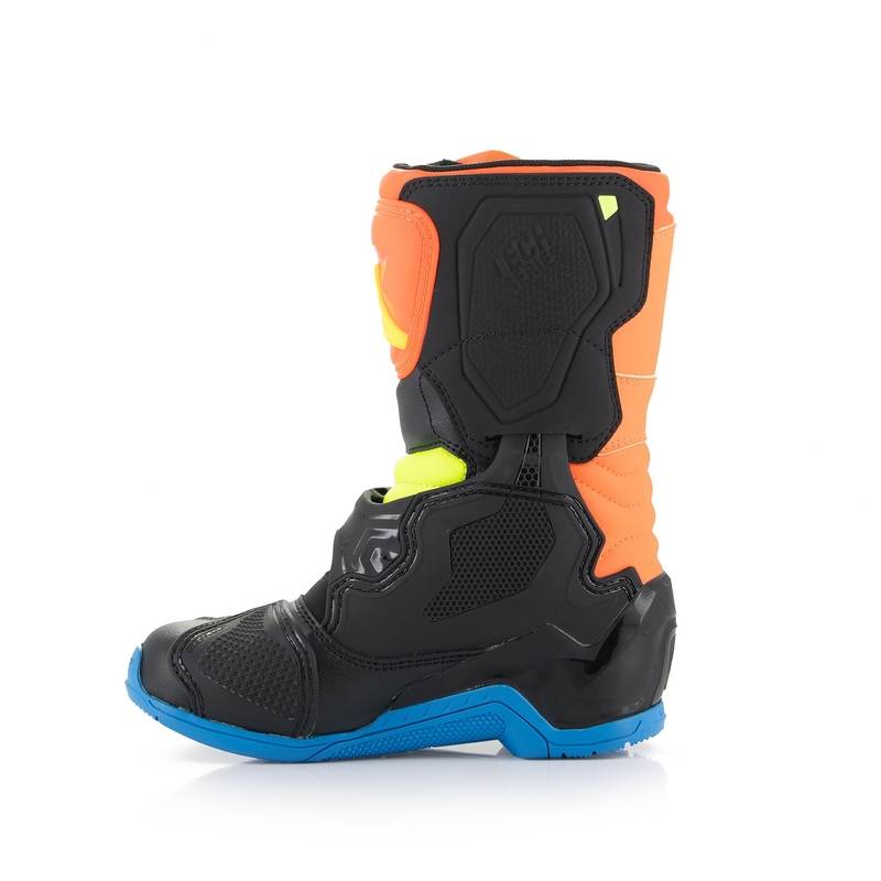 Alpinestars Tech 3S Kids fluo oranž-sinine-fluo kollane-mustad mootorratta saapad