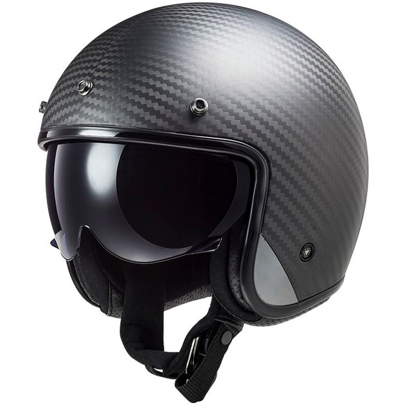Avatud mootorratta kiiver LS2 OF601 Bob II Carbon Solid Black Matte