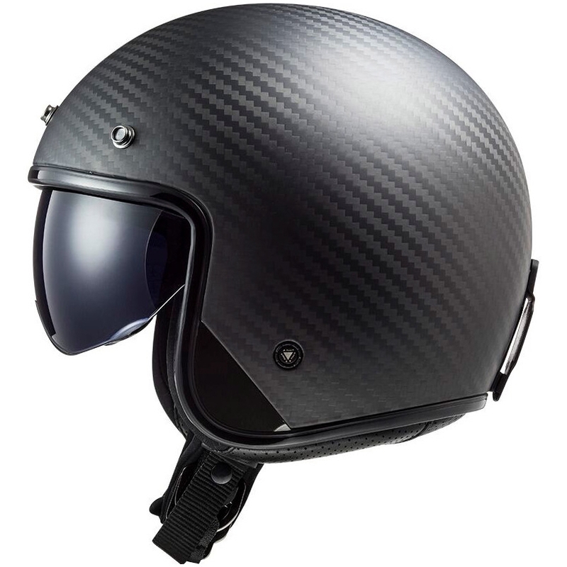 Avatud mootorratta kiiver LS2 OF601 Bob II Carbon Solid Black Matte