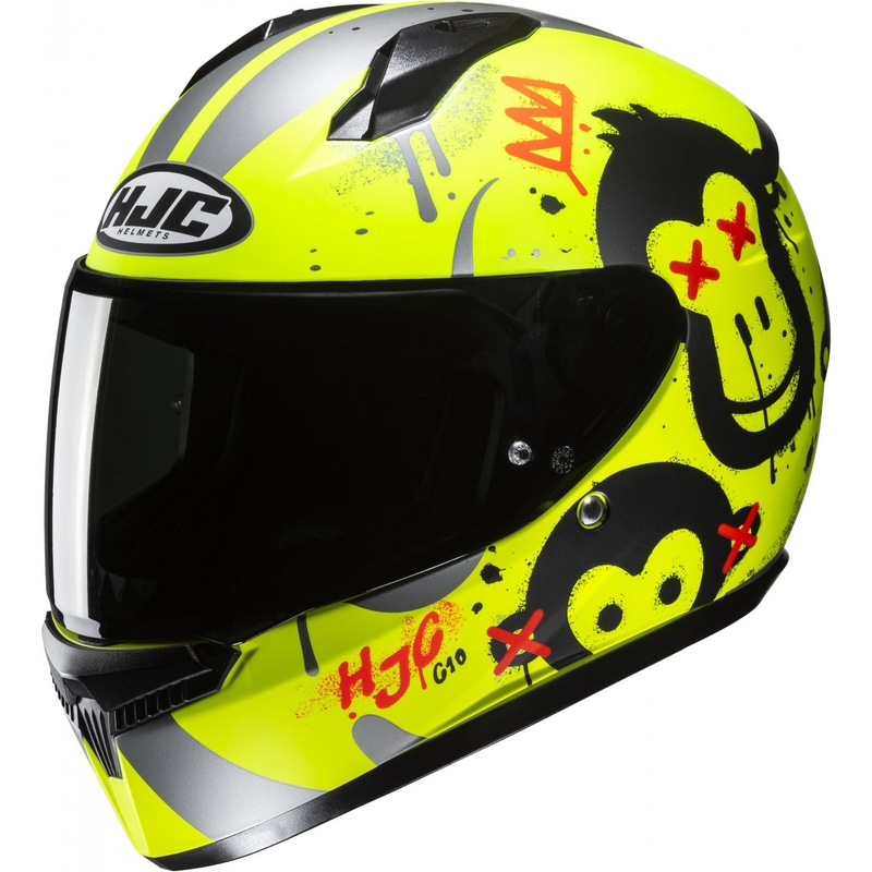 Laste integraalne kiiver HJC C10 Geti MC3HSF fluo kollane