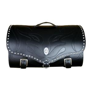 RSA K22 Black Demon mustast nahast neetidega mootorratta kott 42 l