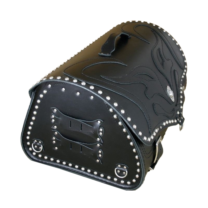 RSA K22 Black Demon mustast nahast neetidega mootorratta kott 42 l
