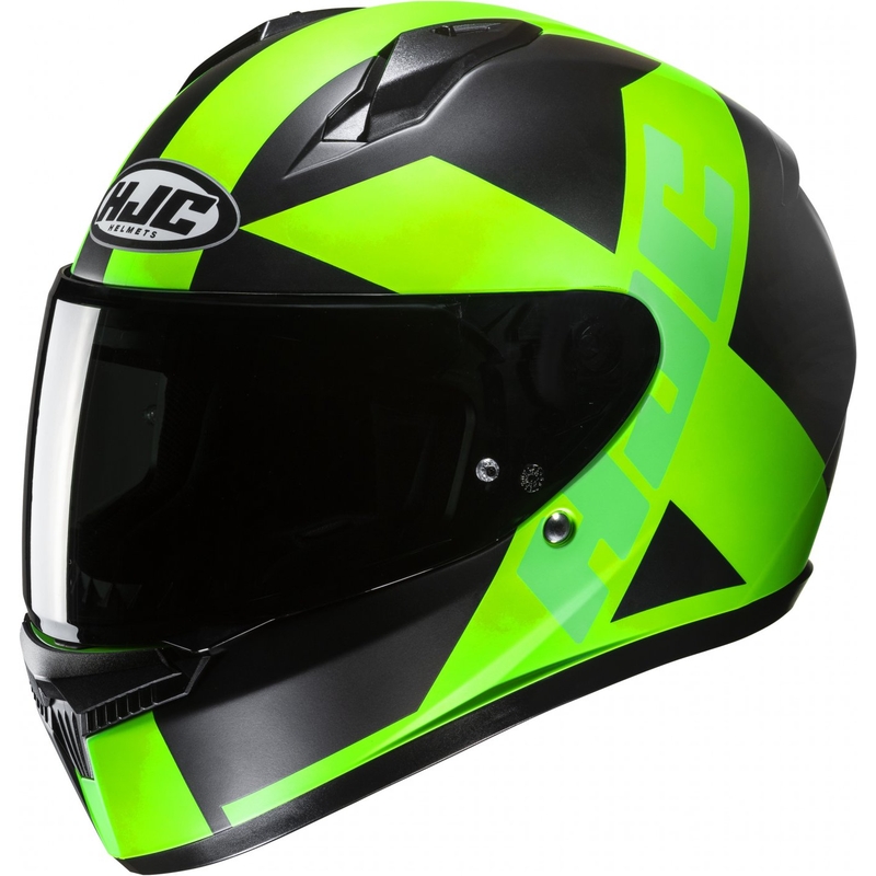 Integraalne mootorratta kiiver HJC C10 Tez MC4HSF must-floo roheline
