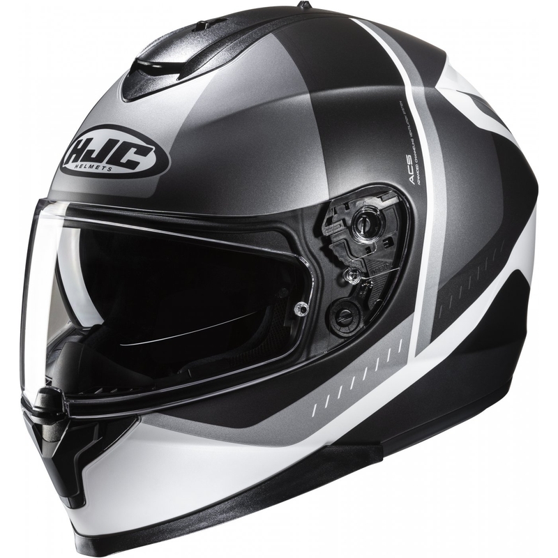 Integreeritud mootorratta kiiver HJC C70N Alia MC5SF must-hall-valge