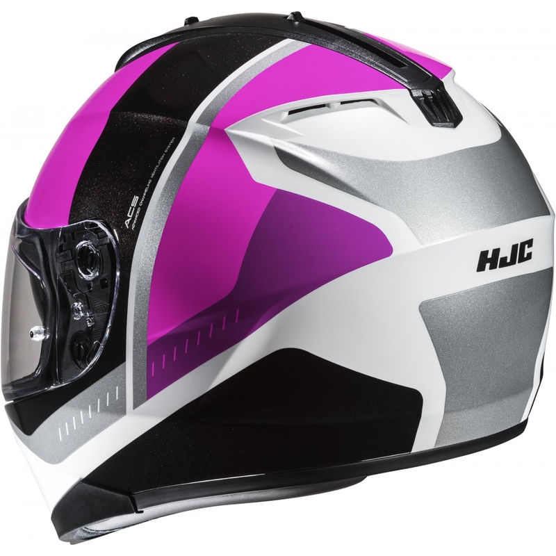 Integreeritud mootorratta kiiver HJC C70N Alia MC8 must-valge-roosa