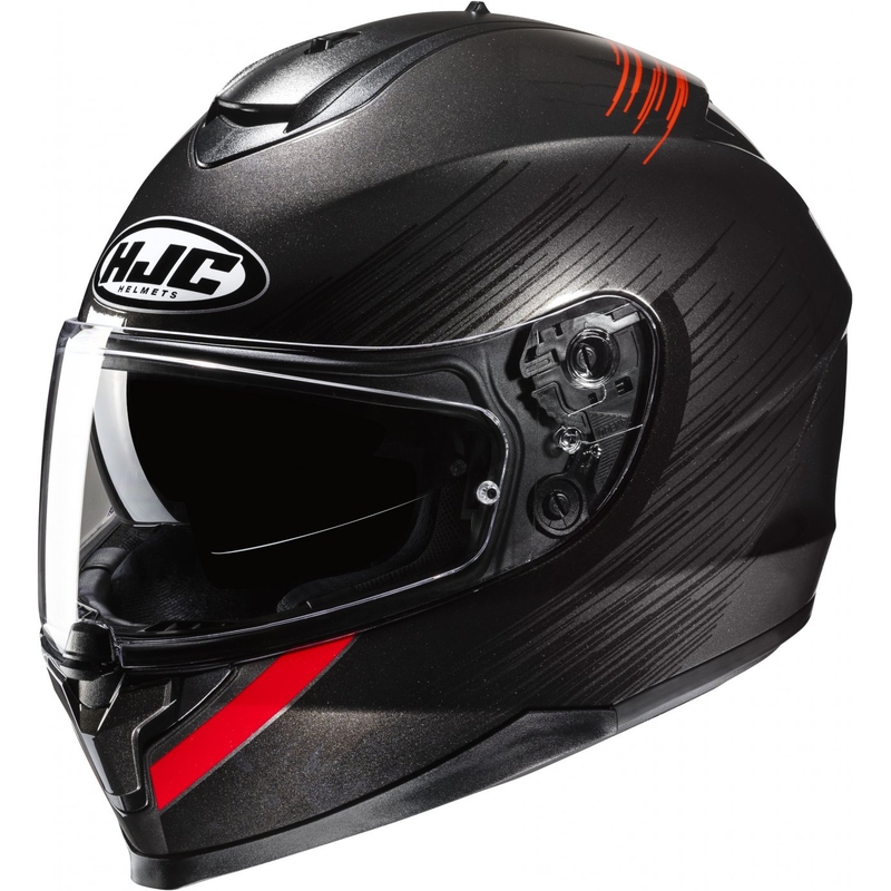 Integreeritud mootorratta kiiver HJC C70N Sway MC1 punane-must