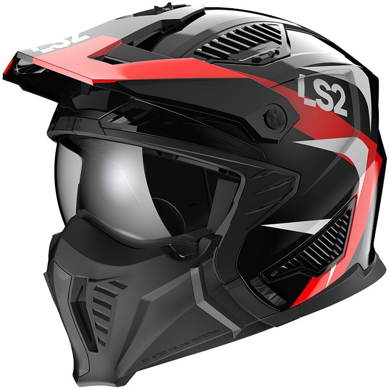 Mootorrattakiiver LS2 OF606 Drifter Triality must-punane
