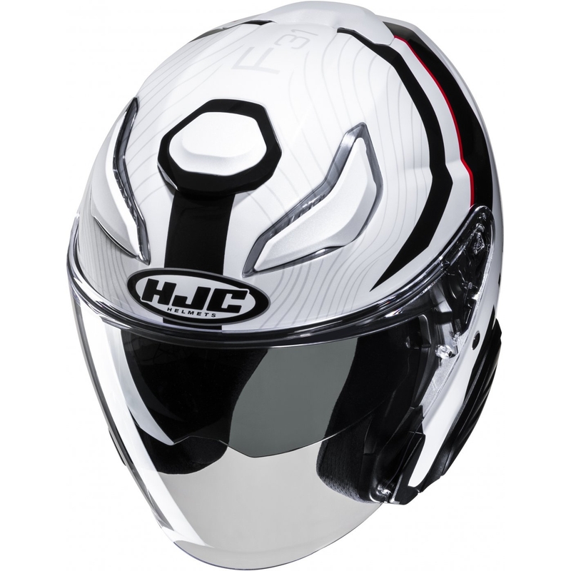 Avatud mootorratta kiiver HJC F31 Naby MC1 valge-must-punane