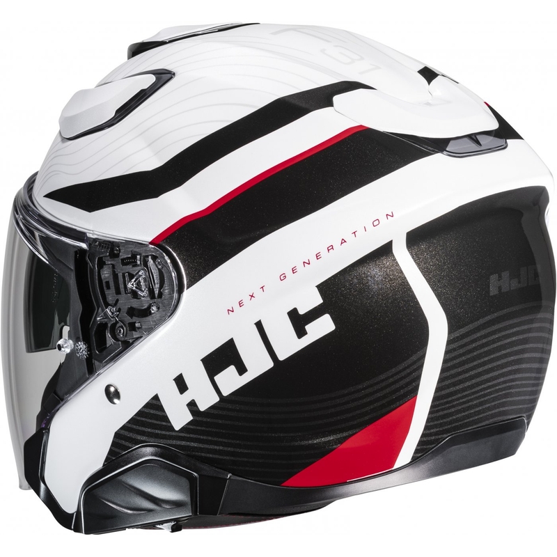 Avatud mootorratta kiiver HJC F31 Naby MC1 valge-must-punane