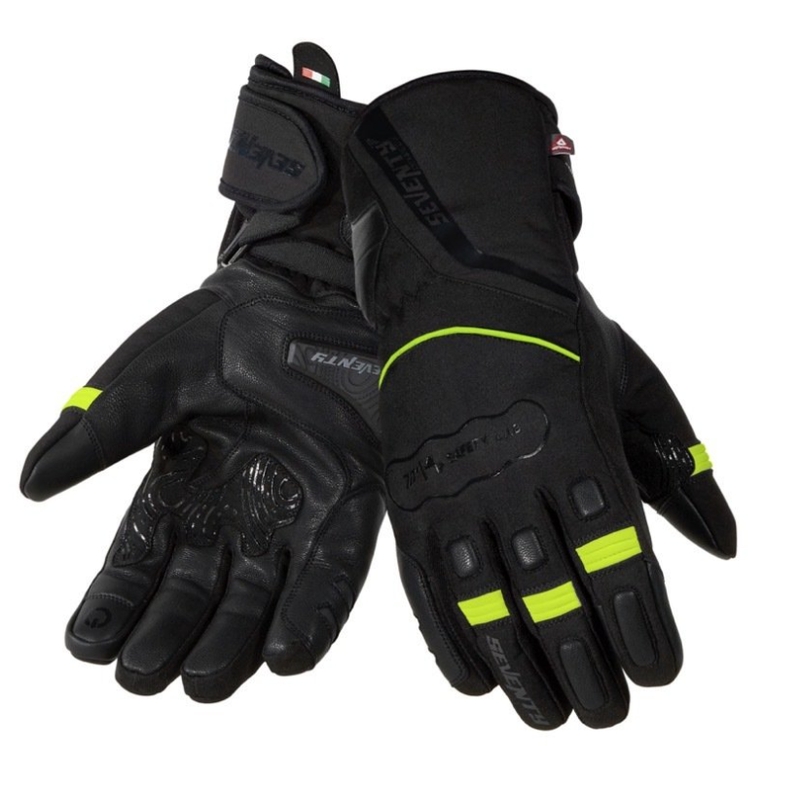 Mootorrattakindad SEVENTY DEGREES SD-T7 must-fluo kollane