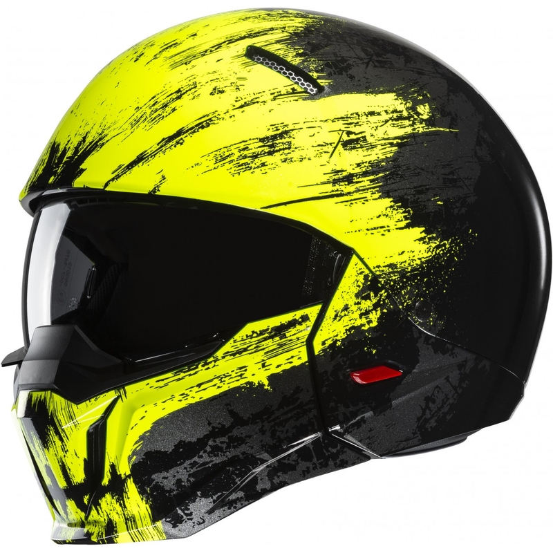 Avatud kiiver koos maskiga HJC i20 Furia MC3H must-fluo kollane