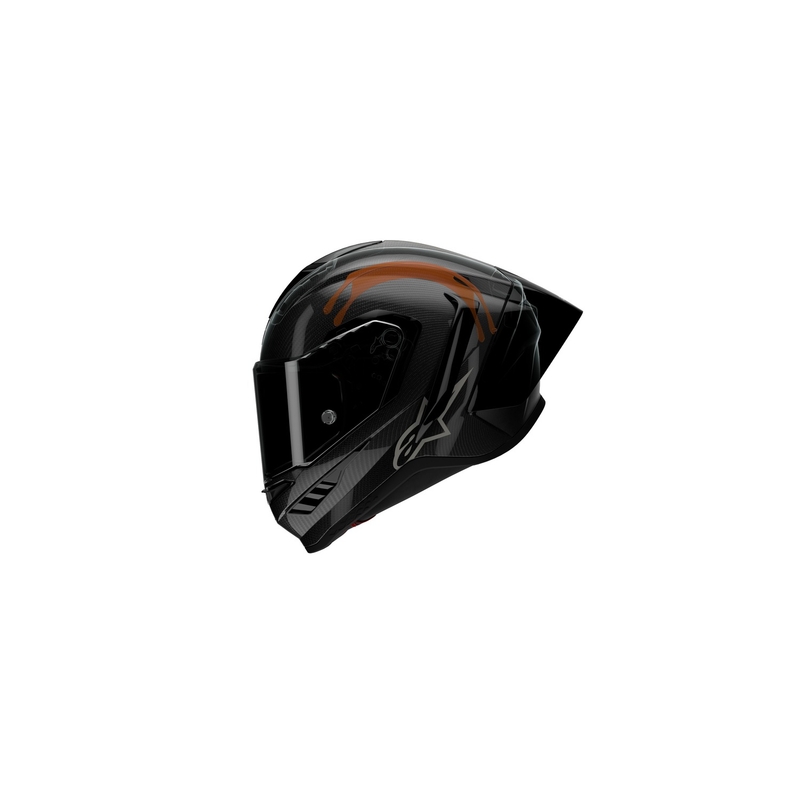 Alpinestars Supertech R-10 Team süsiniku punane ja valge integraalne mootorratta kiiver