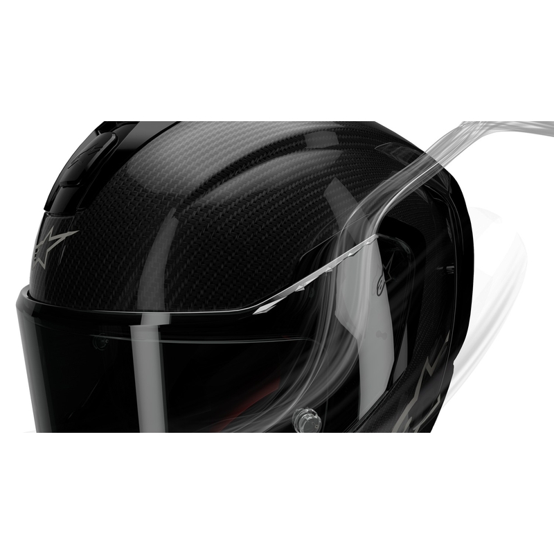 Alpinestars Supertech R-10 Team süsiniku punane ja valge integraalne mootorratta kiiver