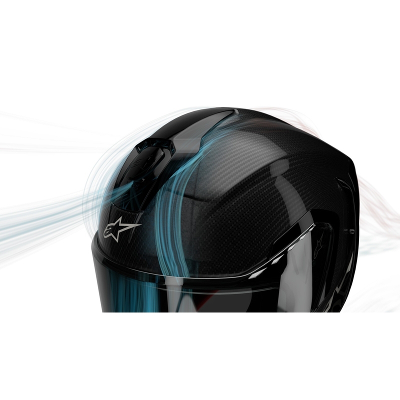 Alpinestars Supertech R-10 Team süsiniku punane ja valge integraalne mootorratta kiiver