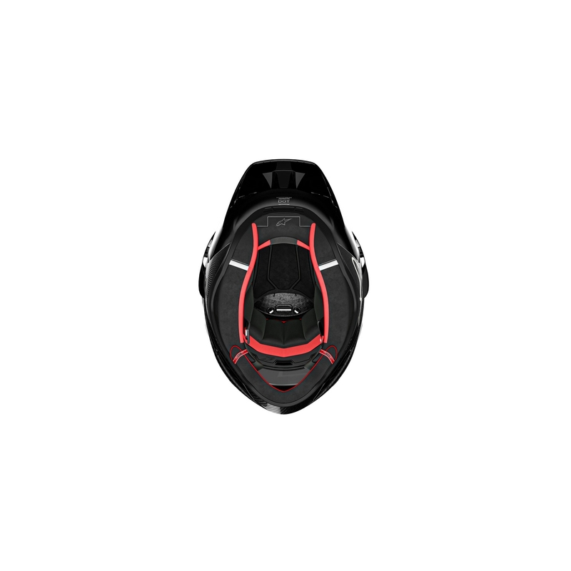 Alpinestars Supertech R-10 Team süsiniku punane ja valge integraalne mootorratta kiiver