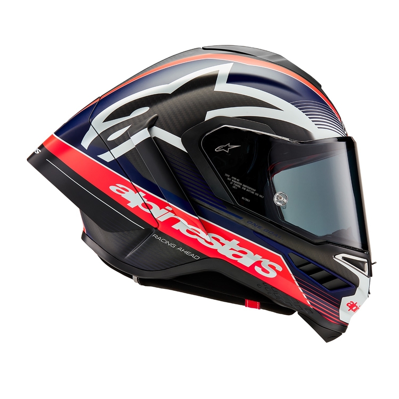 Alpinestars Supertech R-10 Team carbon fluo punane-sinine-valge matt integraalne mootorratta kiiver