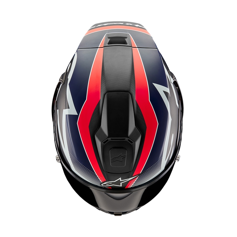 Alpinestars Supertech R-10 Team carbon fluo punane-sinine-valge matt integraalne mootorratta kiiver