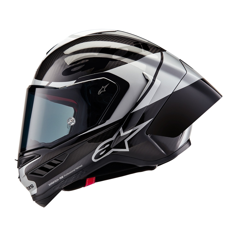 Alpinestars Supertech R-10 Element süsiniku hõbemust integraalne mootorratta kiiver