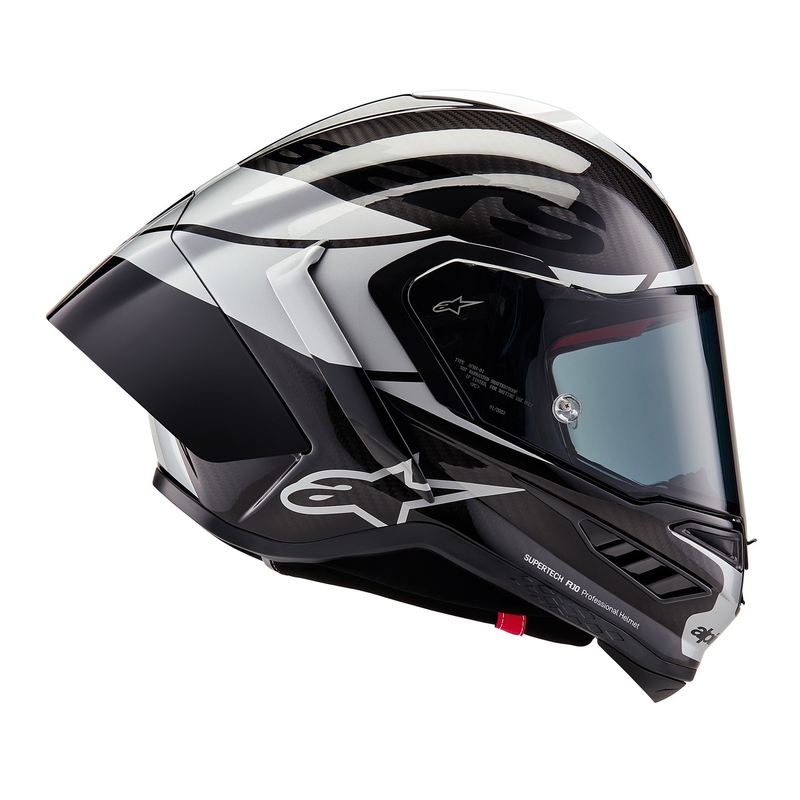 Alpinestars Supertech R-10 Element süsiniku hõbemust integraalne mootorratta kiiver