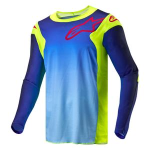 Alpinestars Racer Hoen fluo kollane-sinine-punane motokrossitrikoo