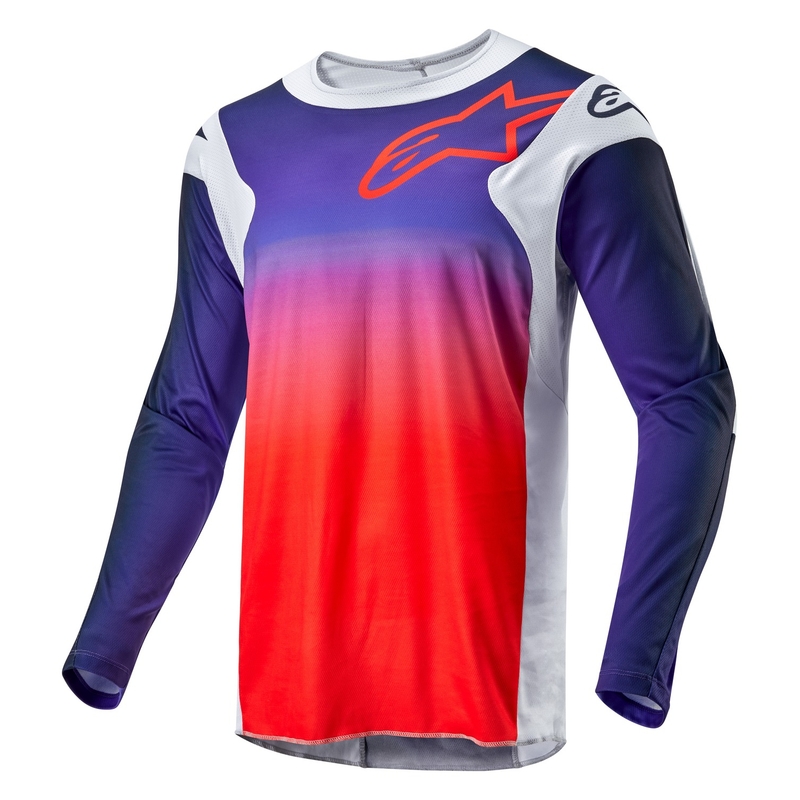 Alpinestars Racer Hoen motokrossitrikoo hall-sinine-oranž