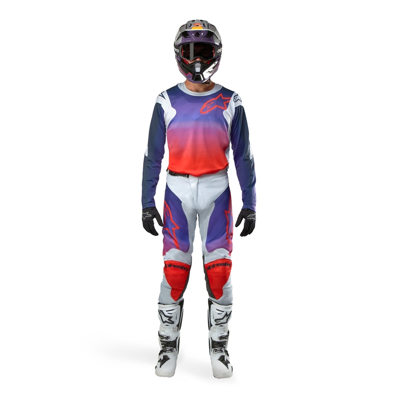 Alpinestars Racer Hoen motokrossitrikoo hall-sinine-oranž