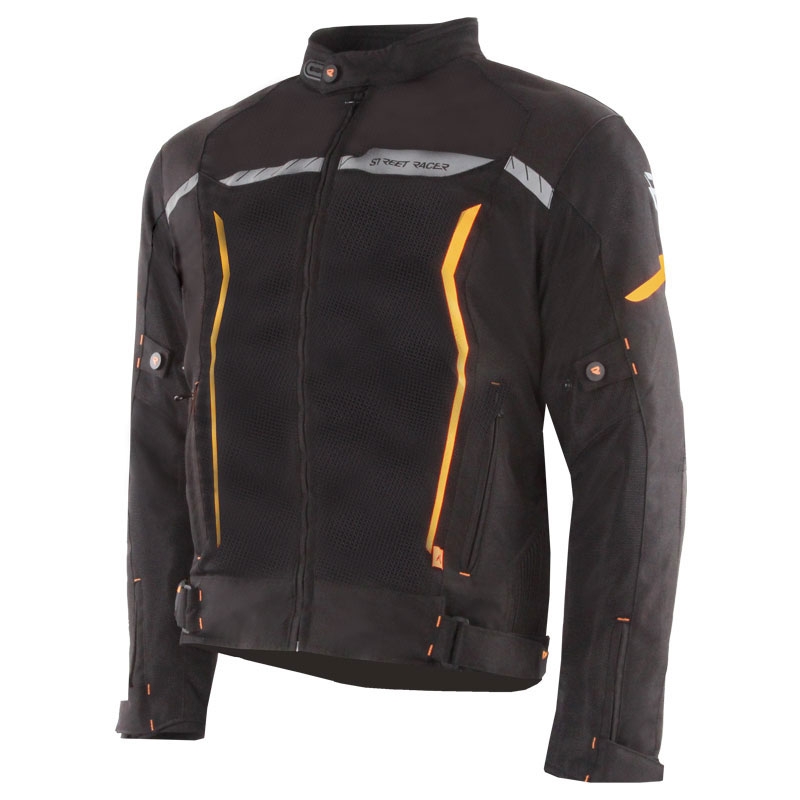 Street Racer Flex Air mootorrattajope must-oranž