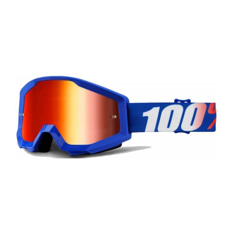Brýle 100% Strata Nation (červené chrom plexi s čepy pro slídy)
