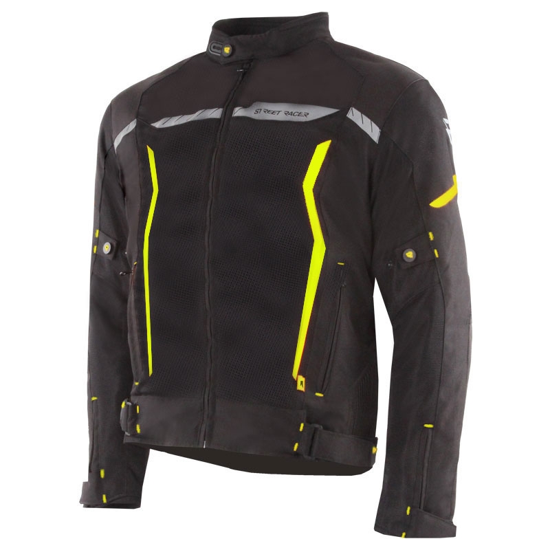 Street Racer Flex Air must-fluo kollane mootorratta jope
