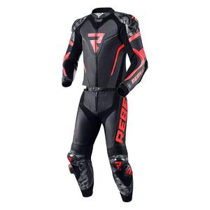 Rebelhorn Rebel fluo punane ja must mootorratta kombinesoon