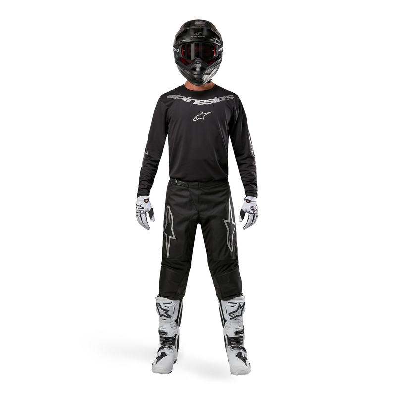 Alpinestars Fluid Lucent motokrossitrikoo must ja hõbe