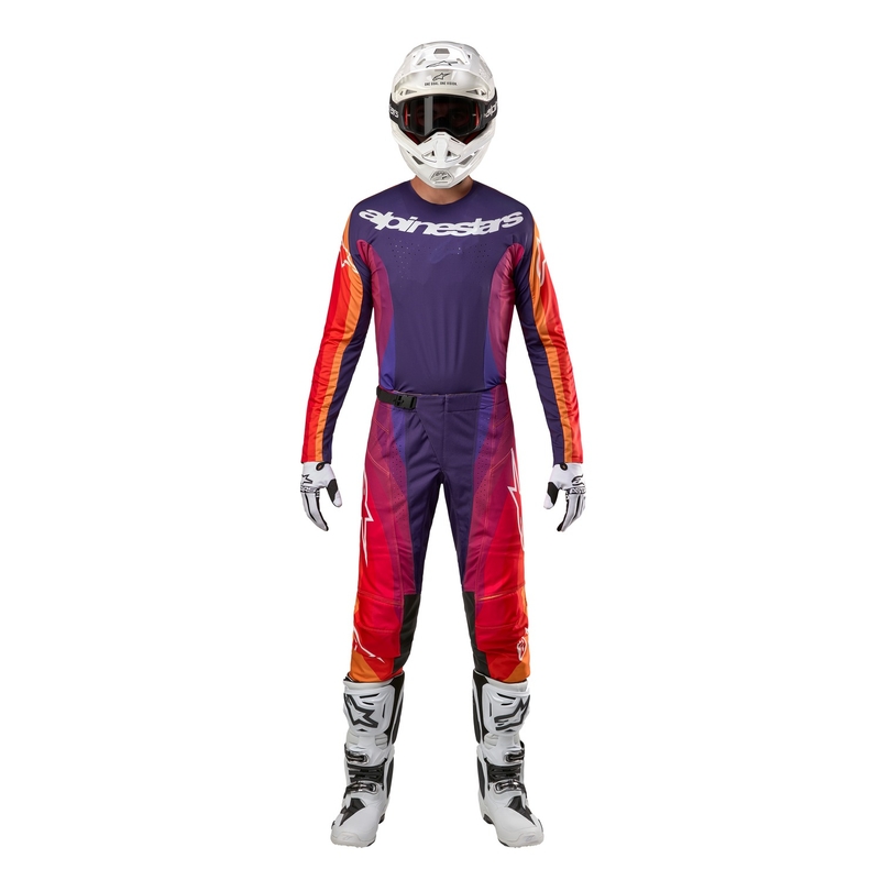 Motokrosový dres Alpinestars Techstar Pneuma 2024 fialovo-oranžovo-modrý