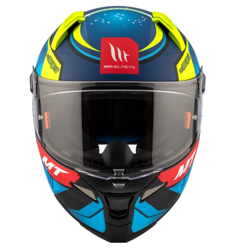 Integrální přilba na motorku MT Revenge 2 S Moreira A7 modro-zelená