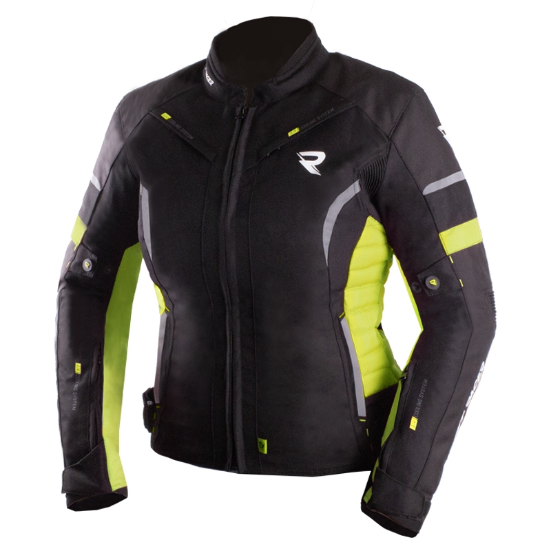 Naiste mootorratta jakk Street Racer Betty II must-fluo kollane
