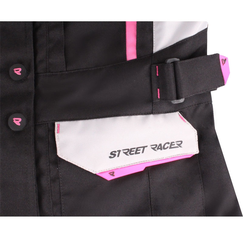 Naiste mootorrattajakk Street Racer Hilax must-hall-roosa