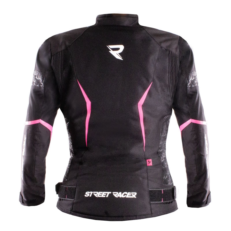 Naiste mootorrattajope Street Racer Rose Must ja roosa
