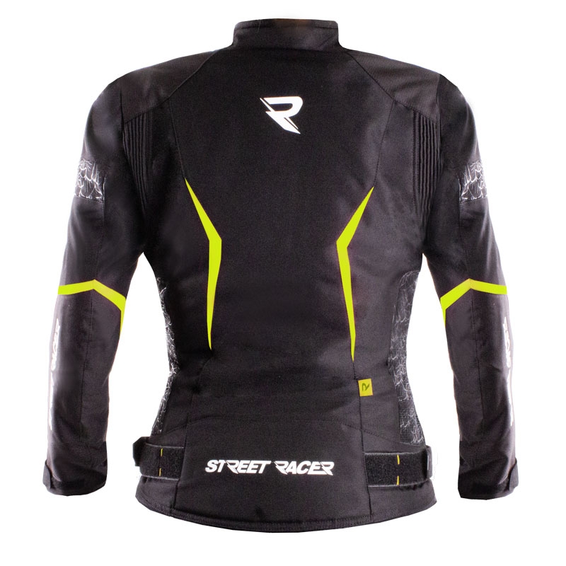 Naiste mootorrattajope Street Racer Rose Black-Fluo Yellow