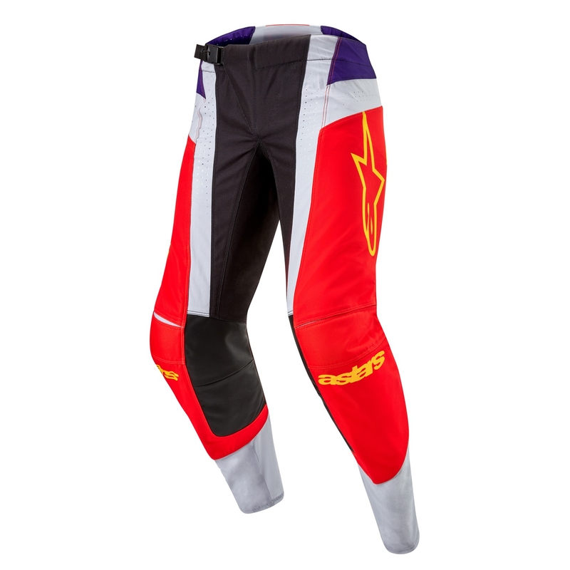 Motokrosové kalhoty Alpinestars Techstar Ocuri oranžovo-šedo-fialovo-žluté výprodej
